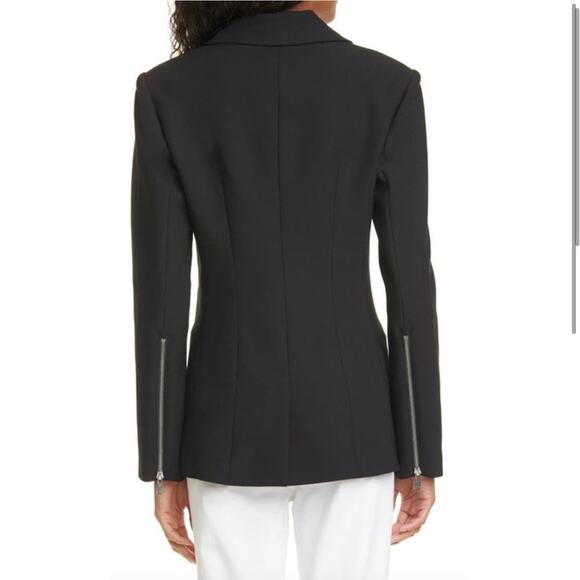 Cinq‎ à Sept- Kym Zipper Cuff Blazer Black Size 8 Formal Corporate Interview - Picture 3 of 14